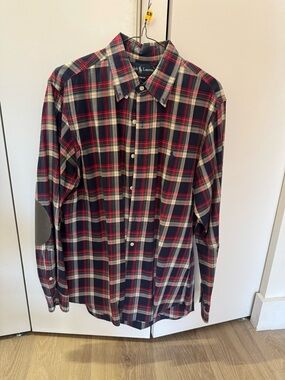 Ralph Lauren Red, Navy & Cream Plaid Button-Down Shirt